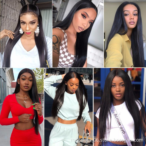 Wholesale Indian Unprocessed Raw Remy Lace Frontal Wig, Virgin Cuticle Aligned Peruvian Human Hair Front Lace Front Wigs